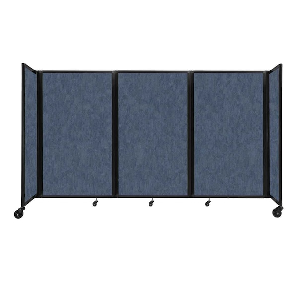 Versare Room Divider 360 Folding Portable Partition 8'6" x 5' Ocean Fabric 1160315 - main